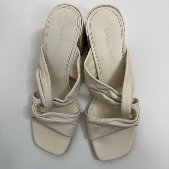 Everlane The Day Twist Heel Slip On Sandal Nappa Leather Cream Size 7.5 - Picture 5 of 11
